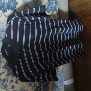 Izod blue and white striped summer dress shirt